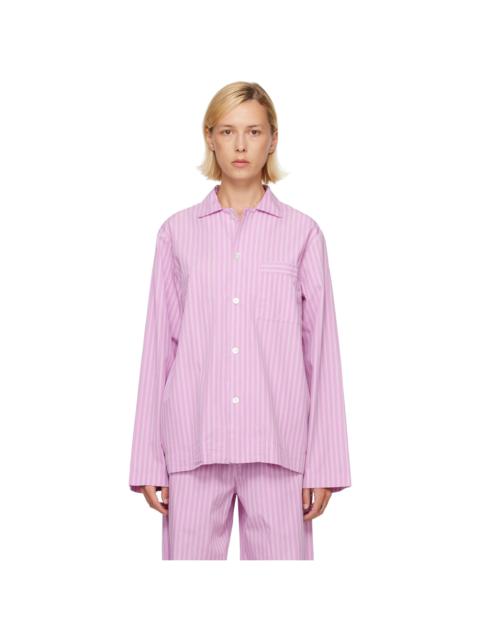 TEKLA Pink Poplin Long-Sleeved Pyjama Shirt