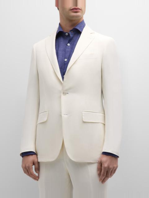 Men's Linen-Silk Solid Suit