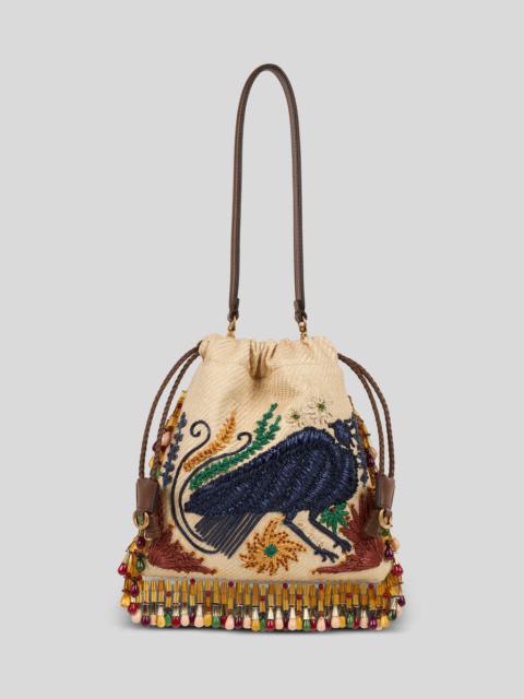 Etro ETRO X TABBY BOOTH SMALL RAFFIA KALISPERA BAG WITH EMBROIDERY AND BEADS