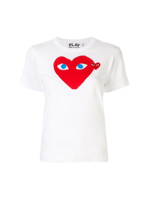 heart print logo patch T-shirt
