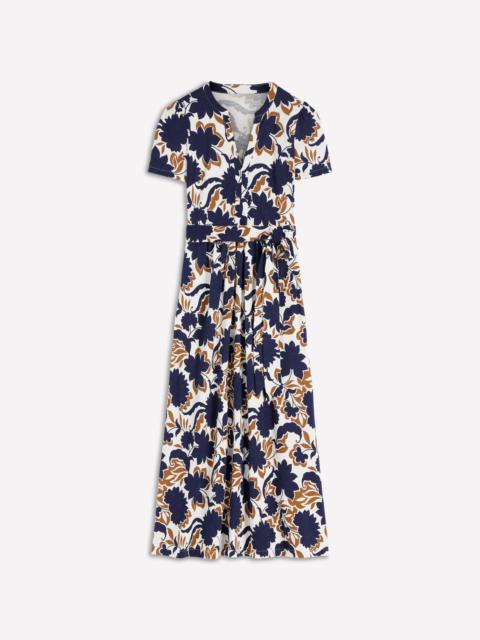 BODEN Naomi Jersey Midi Dress-French Navy, Shadow Blossom