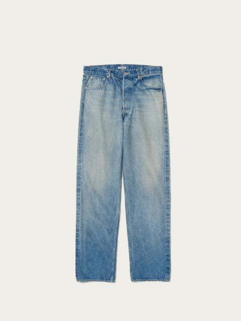 Selvedge Faded Heavy Denim Wide Pants - Faded Indigo