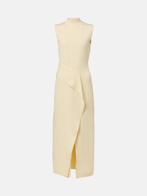 ROLAND MOURET Draped asymmetric maxi dress