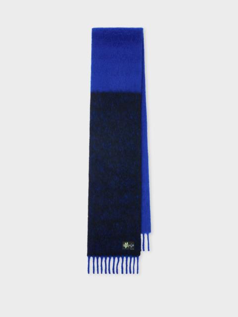 Paul Smith Navy Colour-Block Wool-Blend Scarf