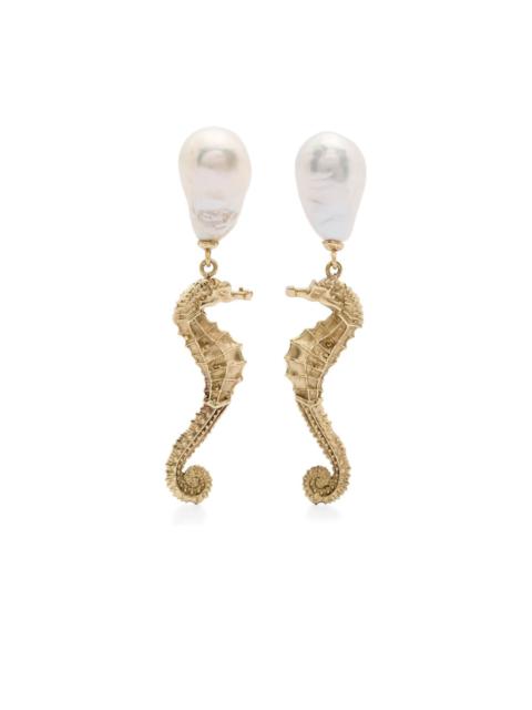 seahorse pearl earrings