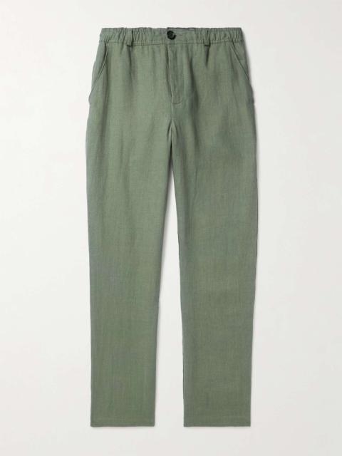 Tapered Linen Drawstring Trousers