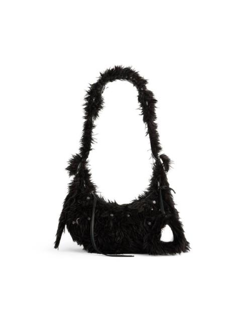 BALENCIAGA Women's Le Cagole Xs Shoulder Bag Fake Fur in Black