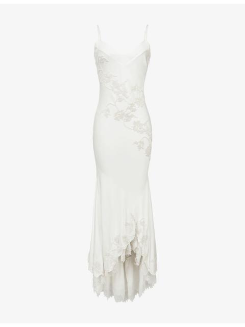 House of CB Anastelle Bead-Embellished Satin Bridal Gown