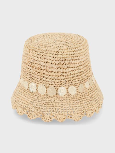 Paco Rabanne BOB IN RAFFIA WITH GOLD DISCS