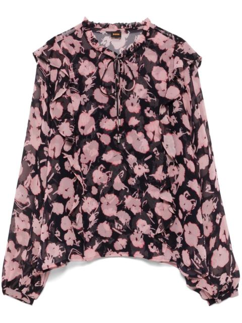 BOSS floral-print blouse