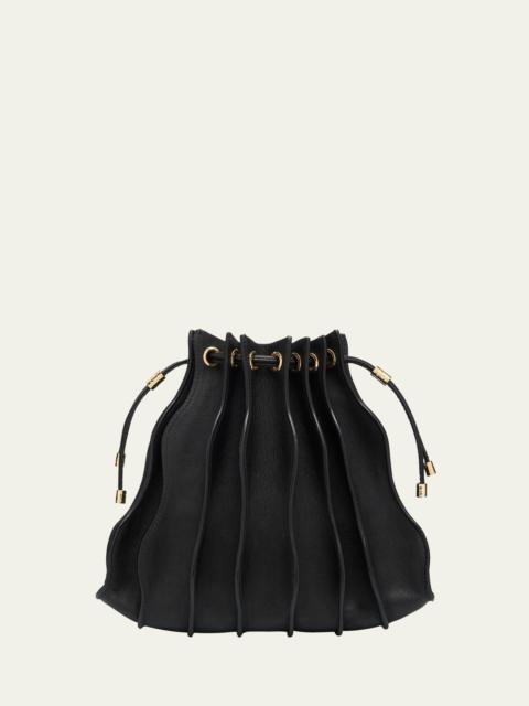 ULLA JOHNSON Adria Wave Pleated Leather Crossbody Bag