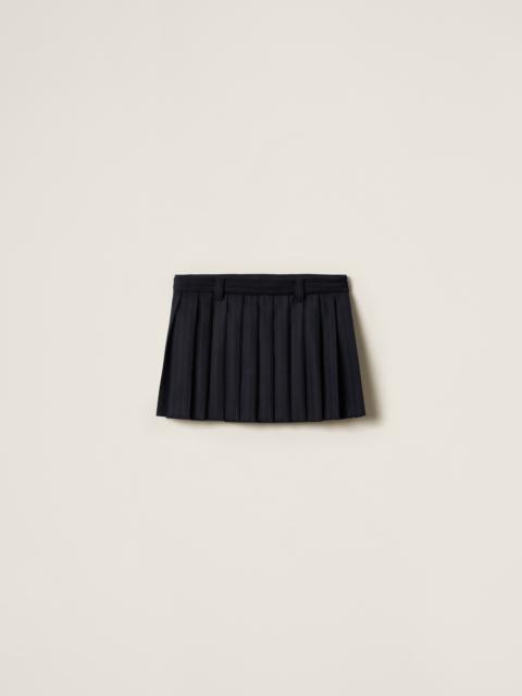 Pleated pinstripe miniskirt