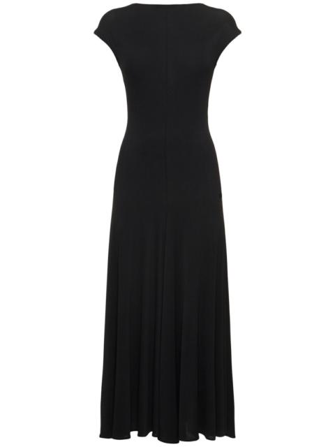 Jersey flared long dress