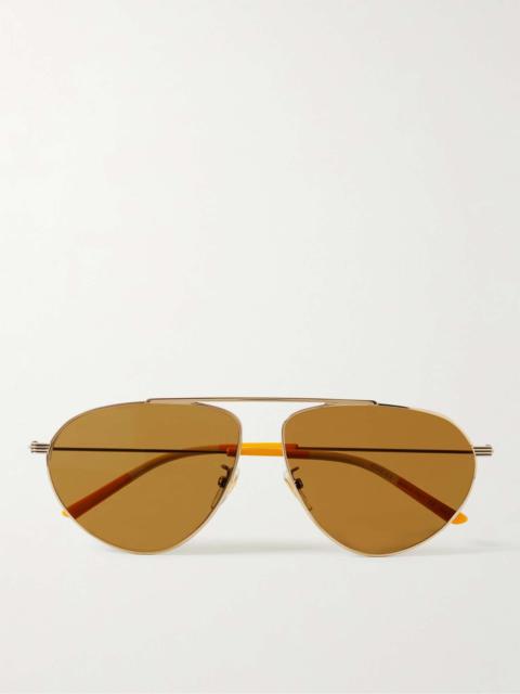 Aviator-Style Gold-Tone Sunglasses