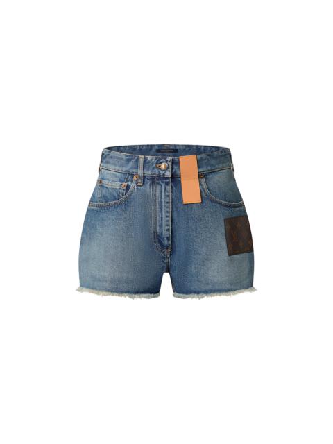 Louis Vuitton Frayed Hem Denim Mini Shorts