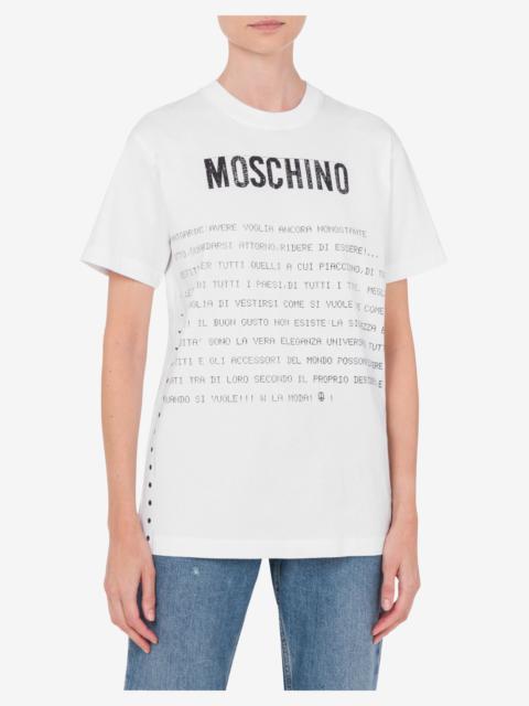 Moschino ORGANIC JERSEY T-SHIRT ARCHIVE MESSAGE