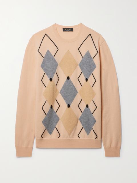 Loro Piana Lower Hutt Argyle Intarsia-knit Cashmere Sweater