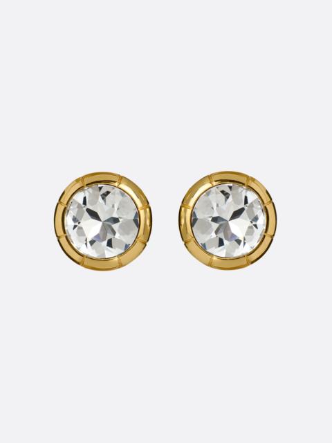 Alessandra Rich ROUND GOLD AND CRYSTAL EARRINGS