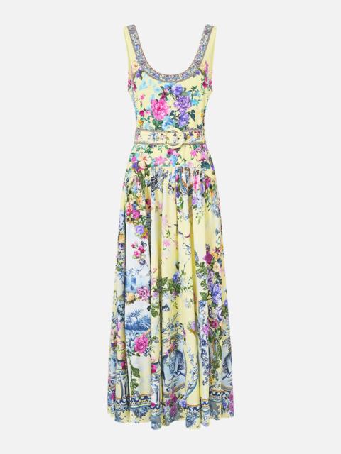 CAMILLA JERSEY TANK DRESS WITH CONTRAST SKIRT CHINOISERIE CHILD