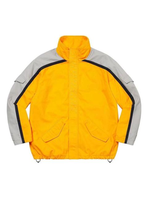 Supreme Supreme Brushed Twill Zip Jacket 'Yellow Grey' SUP-FW22-701