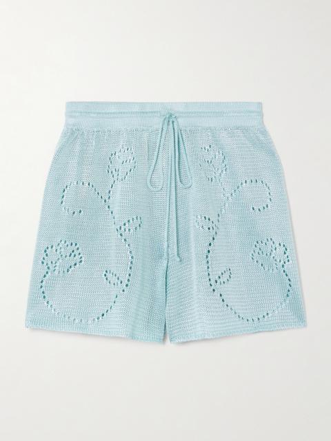CALLE DEL MAR Pointelle-knit Shorts