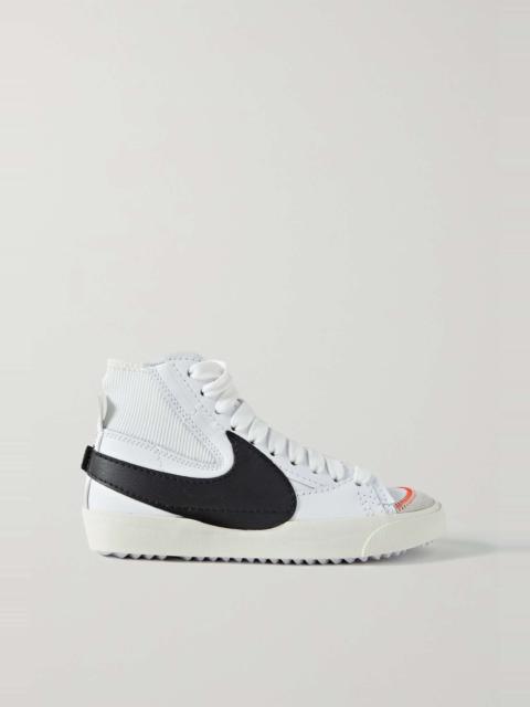 Nike Blazer Mid '77 Jumbo ribbed-knit and suede-trimmed leather sneakers