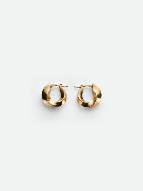 Bottega Veneta Gold silver Twist Hood earrings | wananluxury