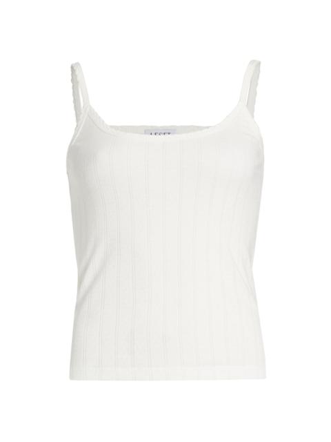 LESET Women's Pointelle-Knit Classic Tank - White