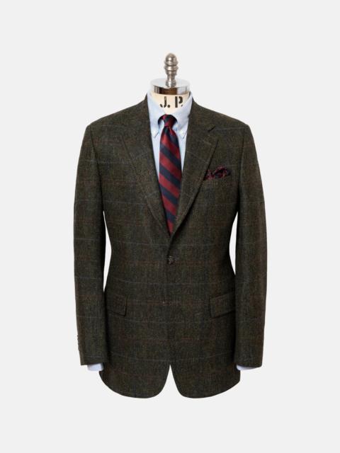 J. PRESS MADE-IN-CANADA OLIVE BARLEYCORN WITH WINDOWPANE SPORT COAT