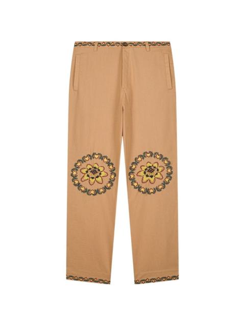 baziszt floral embroidery trousers