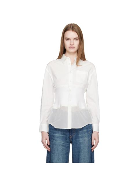 UNDERCOVER White Knit Paneled Shirt