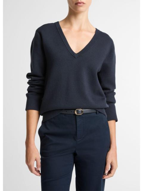 Vince Double-Face Cotton-Blend V-Neck Sweater