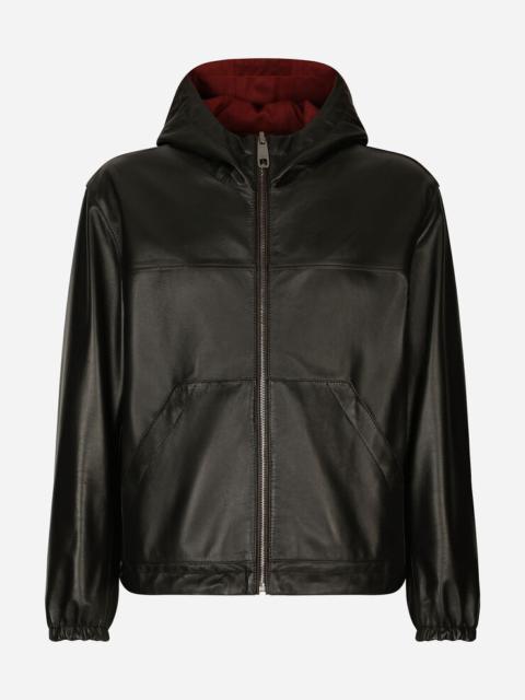 Dolce & Gabbana Reversible stretch wool and leather jacket