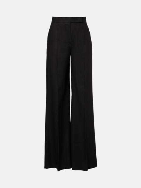 Max Mara Linen and silk twill wide-leg pants