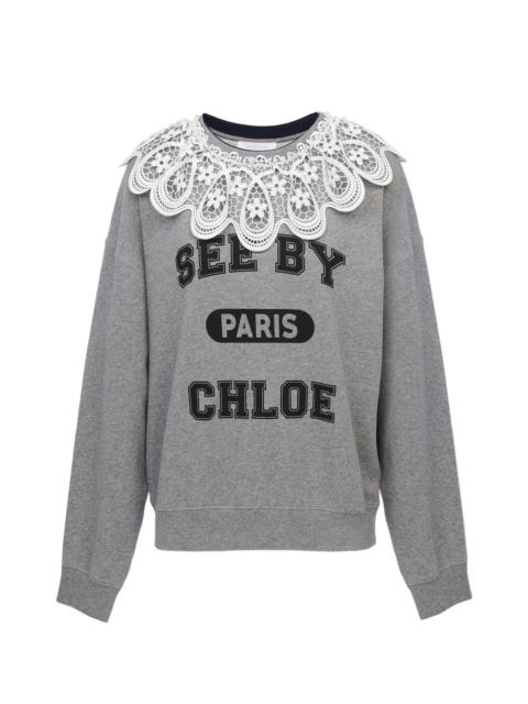 See by Chloé LACE COLLAR SWEATSHIRT