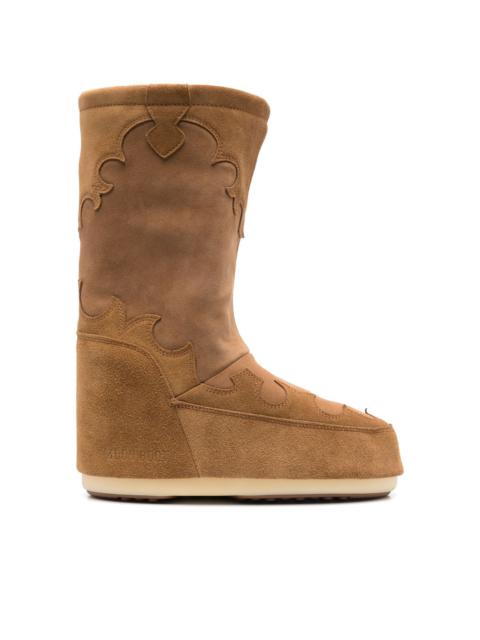 MOON BOOT MB ICON SUEDE EMBROIDERY COGNAC
