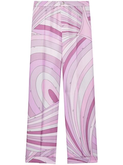 PUCCI abstract-print silk trousers