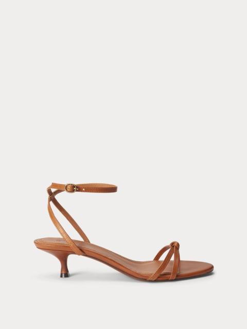 Polo Ralph Lauren Leather Kitten-Heel Sandal