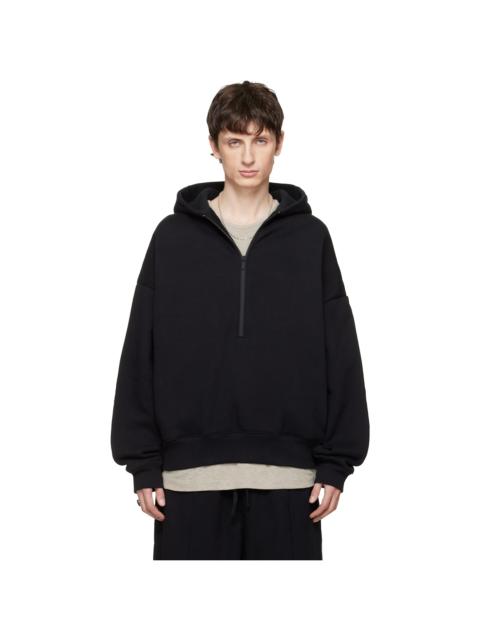 ESSENTIALS Black 'Property' Lounge Half Zip Hoodie