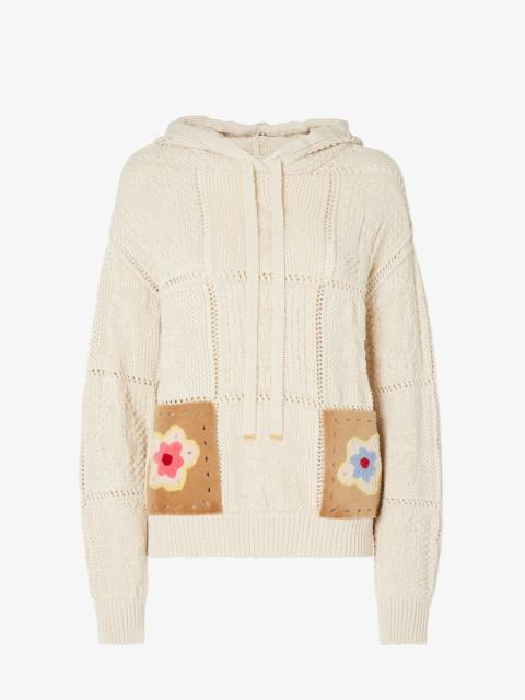 FENDI Sweater Light beige crocheted cotton sweater