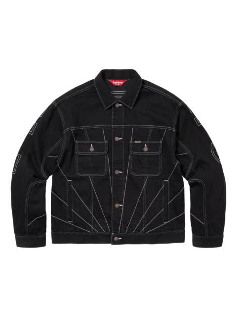 Supreme Supreme Radial Embroidered Denim Trucker Jacket 'Black White' SUP-FW23-055