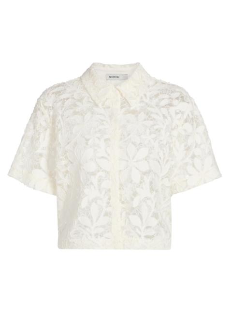 SIMKHAI Women's Annaelle Cotton Lace Top - White