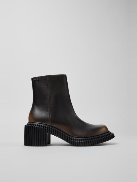 CAMPER Pix London Black Leather Mid Boots for Women.