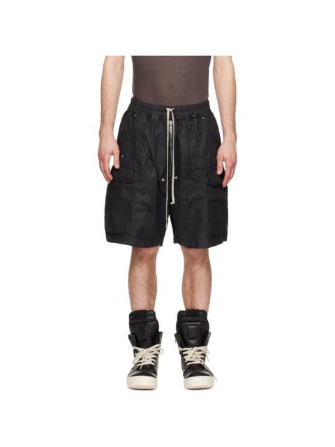 Rick Owens DRKSHDW Black Temple Denim Cargobela Shorts
