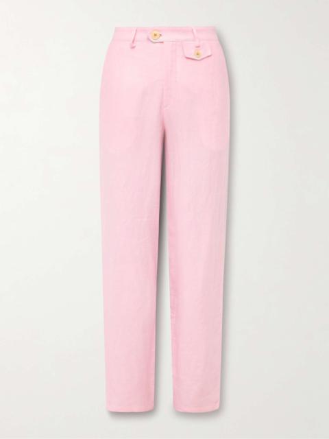 Fishtail Slim-Fit Linen Suit Trousers