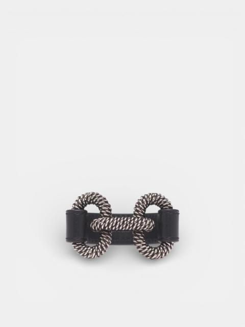 DSQUARED2 Braid Engraved Chainlink Leather Bracelet