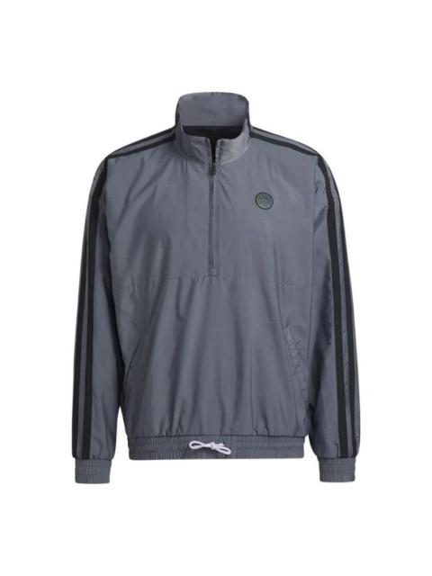 Men's adidas Zipper Sports Jacket Gray GV4675