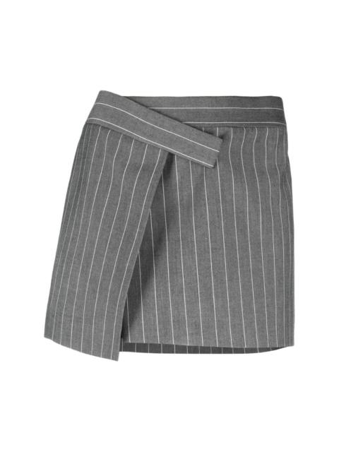 pinstripe wrap miniskirt