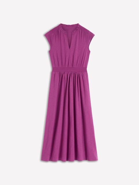 BODEN Alba Smocked Jersey Midi Dress-Damson