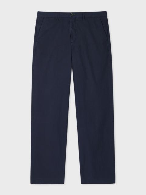 Paul Smith Dark Navy Cotton Wide-Leg Chinos